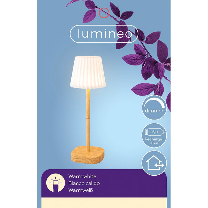 Lumineo rechargeable LED table lamp outdoor, dimmable, 34.5cm