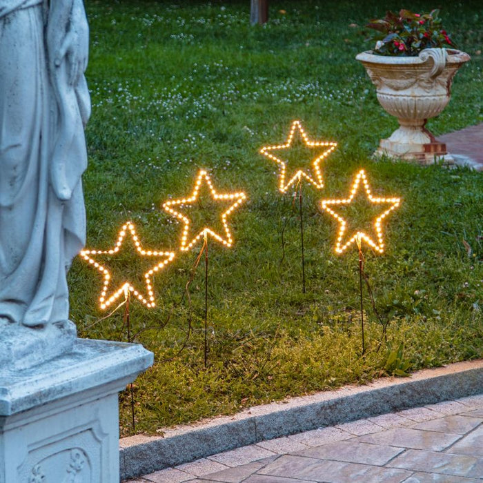 Lotti LED garden stars, set of 4