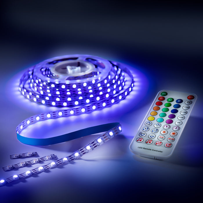 Jeu de bandes LED iFlex300 ECO, RGBW, 300 LED, 5m, 5V, R2R, télécommande IR, capteur de musique