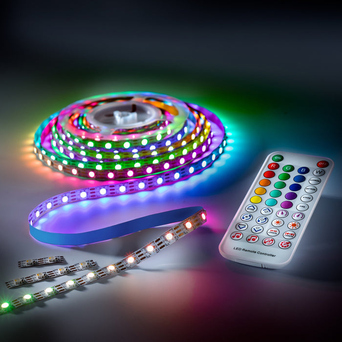 iFlex300 ECO Set di strisce LED, RGBW, 300 LED, 5m, 5V, R2R, telecomando IR, sensore musicale
