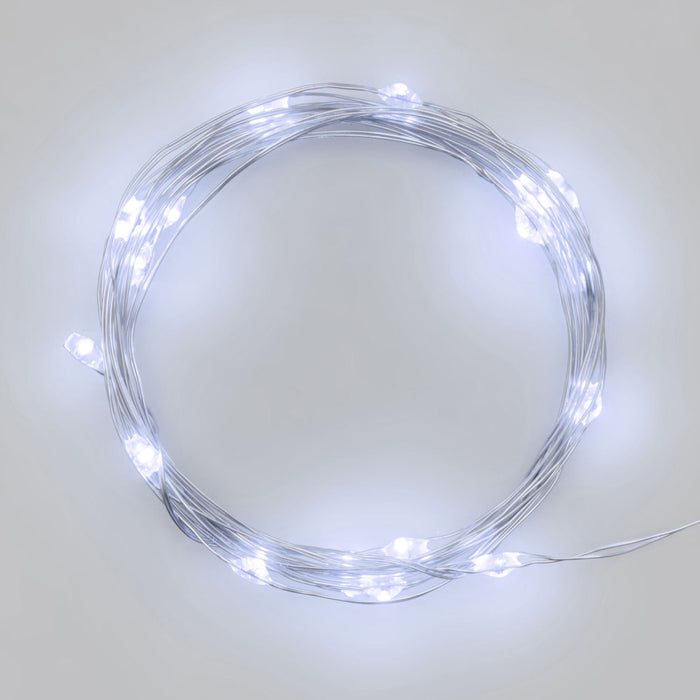 Lotti LED Micro-Lichterkette, kaltweiße LEDs, batteriebetrieben, IP20 pic2