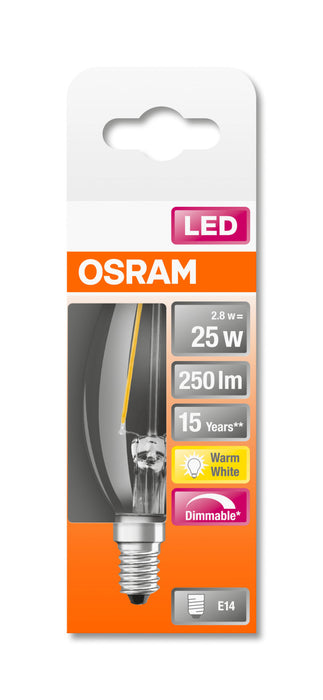 Osram LED SUPERSTAR FILAMENT klar DIM CLB 25 2,8W 827 E14 pic4