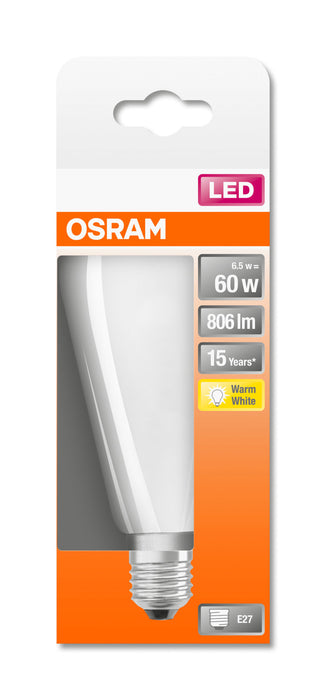 Osram LED STAR RETROFIT CL EDISON60 FIL 6,5W 827 E27 matt non dim pic2