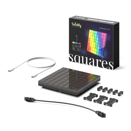 Twinkly Squares RGB Smartes LED Panel, 16x16cm, Starterset, 1 Panel, 16x16cm, ohne Netzgerät pic3 40057