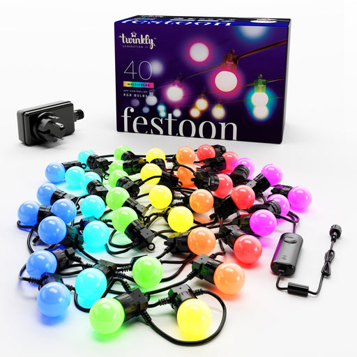 Twinkly Festoon LED-Partylicherkette, RGB, app-gesteuert, 20 LEDs 10m 38617