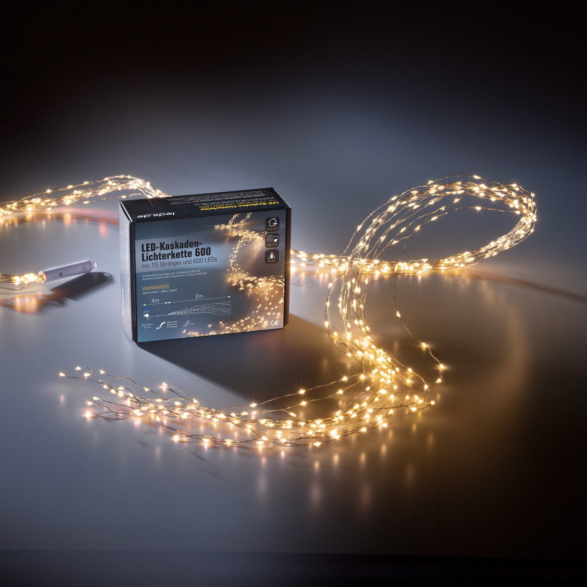 leds.de LED Kaskaden-Lichterkette, Lichterketten bei 15 Stränge Netze & •