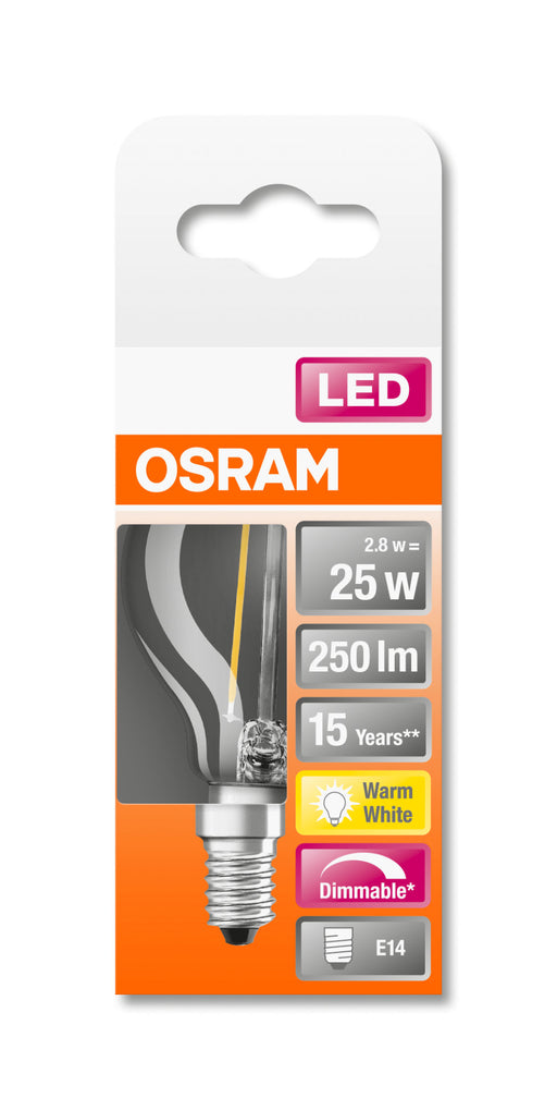 Osram LED SUPERSTAR FILAMENT klar DIM CLP 25 2,8W 827 E14 pic2
