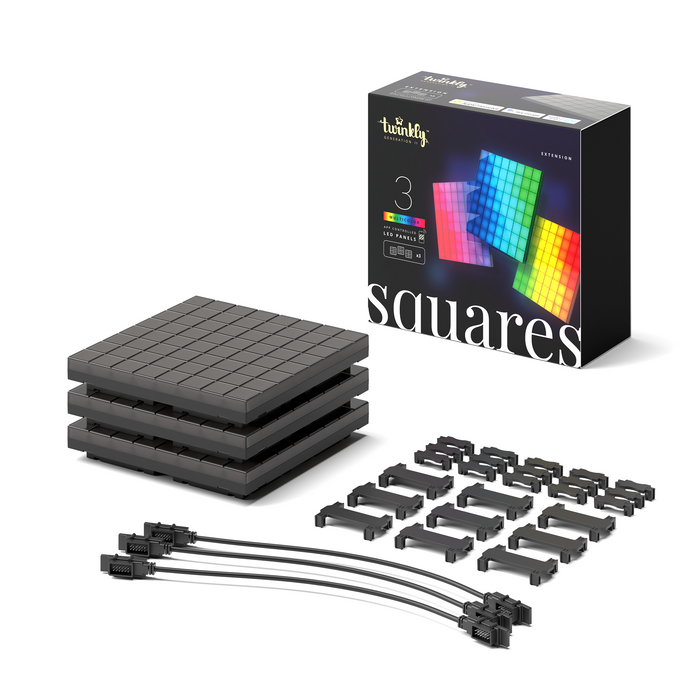 Twinkly Squares RGB Smartes LED Panel, 16x16cm, Erweiterungsset, 3 Panels 16x16cm pic2 39836
