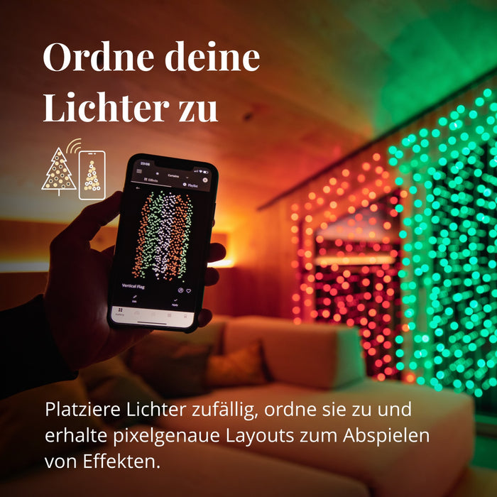 Twinkly LED light curtain, RGB+W, 210 LEDs • Fairy lights & nets at LEDs .de