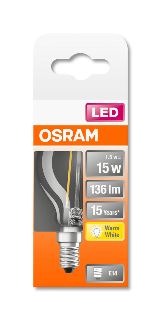 Osram LED RETROFIT P15 1,5W E14 klar non dim pic2