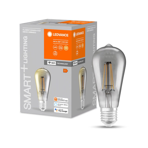 LEDVANCE SMART+ WiFi Filament Edison 44 6W E27 Smoke DIM pic2
