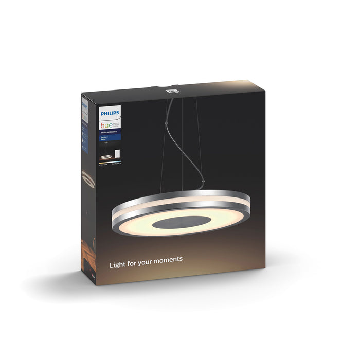 Philips Hue White Ambiance LED-Pendelleuchte Being, Dimmschalter, Silber 39300