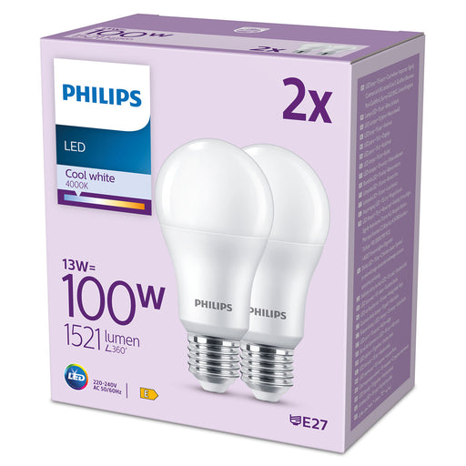 Philips Classic LED-Lampe Doppelpack 13-100W E27 840 matt pic2