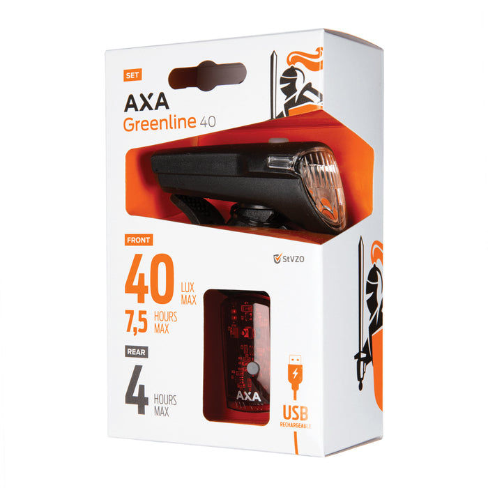 AXA Greenline 40 LED-Fahrrad-Lichset wiederaufladbar pic7