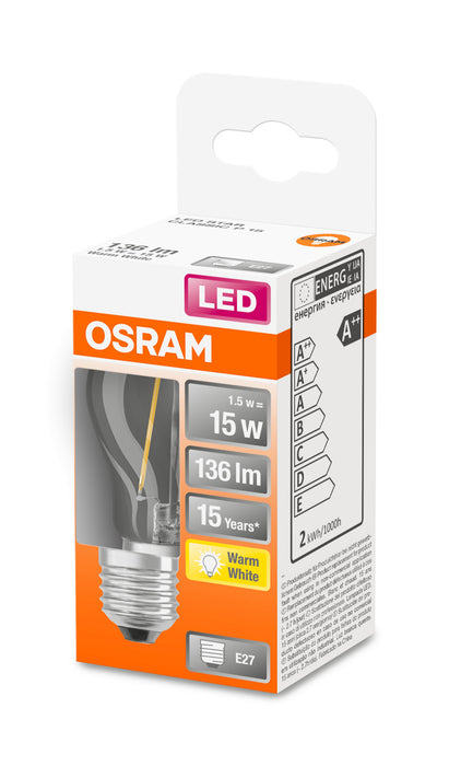 Osram LED RETROFIT P15 1,5W E27 klar non dim pic3