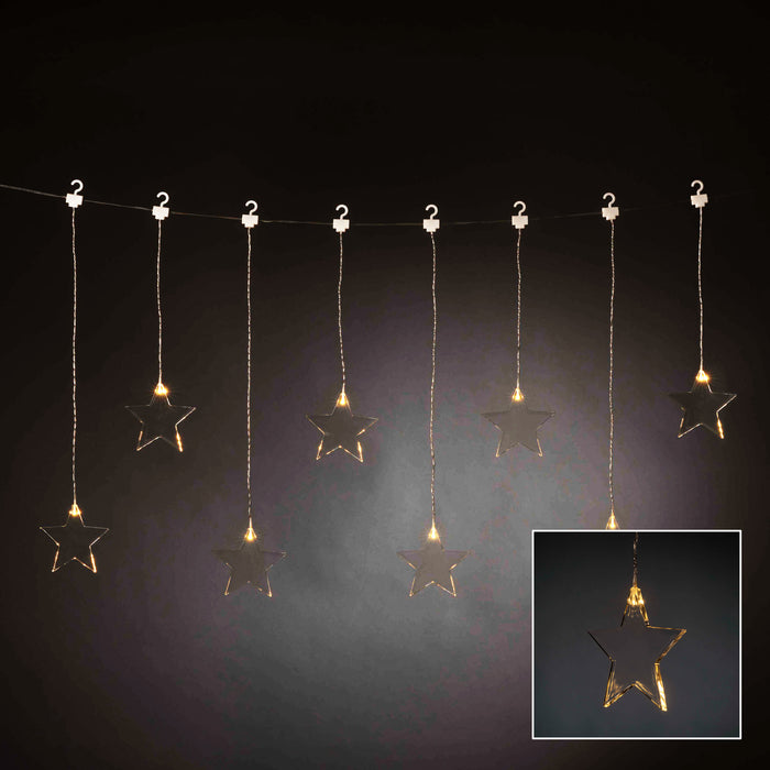 Konstsmide LED-Lichtervorhang Sterne, 8 warmweiße LEDs, 3V Innentrafo pic4