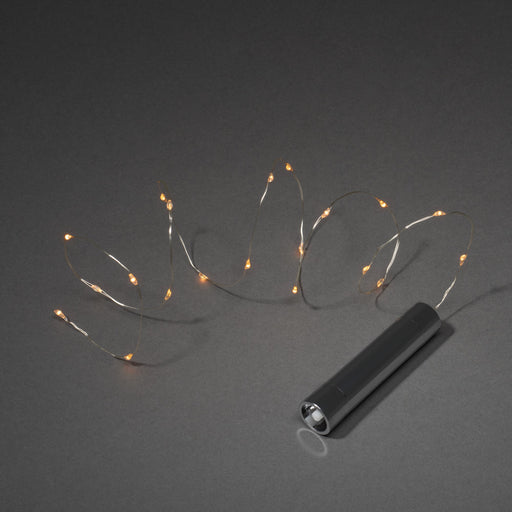 Konstsmide LED Micro-Lichterkette für Flaschen, 20 bernsteinfarbene LEDs, batteriebetrieben 37894