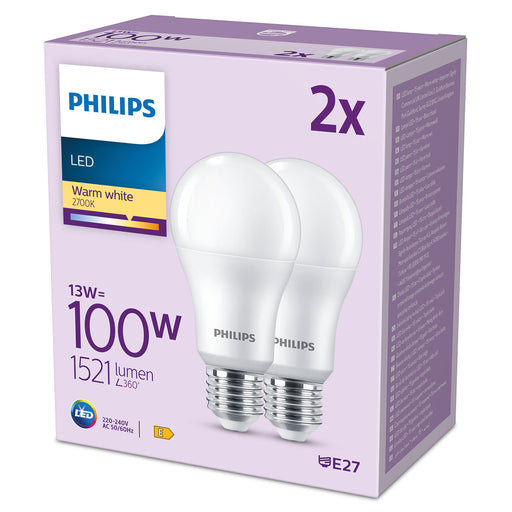 Philips Classic LED-Lampe Doppelpack 13-100W E27 827 matt pic2