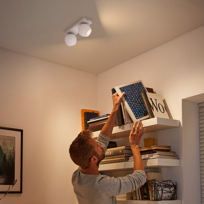 Philips Hue White Ambiance Buckram LED-Spotleuchte 2-flammig, weiß, 2x 350lm, inkl. Dimmschalter pic9