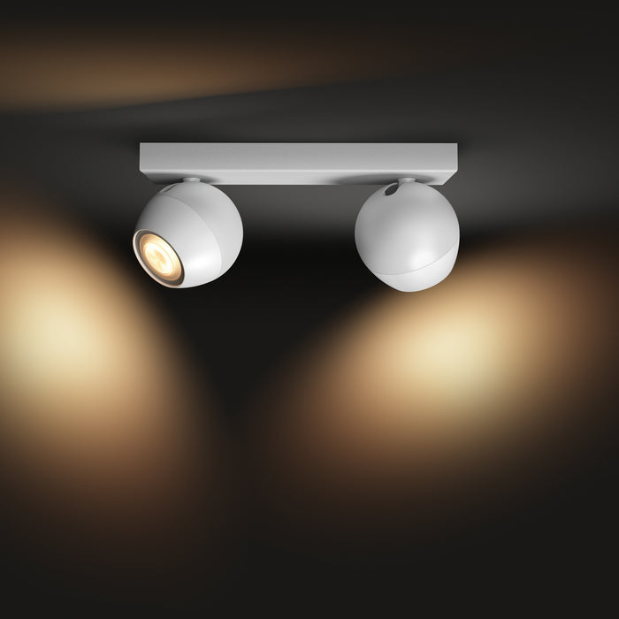 Philips Hue White Ambiance Buckram LED-Spotleuchte 2-flammig, weiß, 2x 350lm, inkl. Dimmschalter, Philips Hue White Ambiance Buckram LED-Spotleuchte 4-flammig, schwarz, 4x 350lm, inkl. Dimmschalter pic3 39388