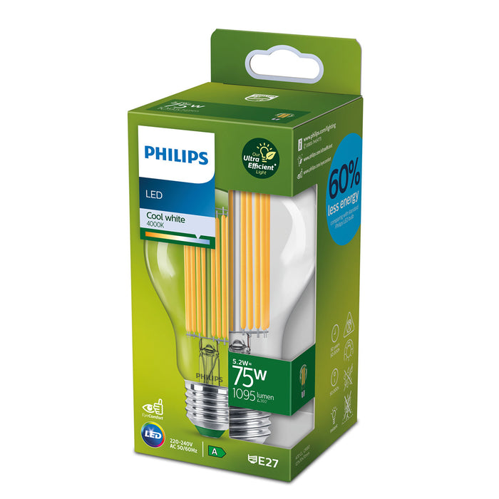 Philips Classic Filament LED-Lampe 5,2-75W E27 840 EEK A klar pic2