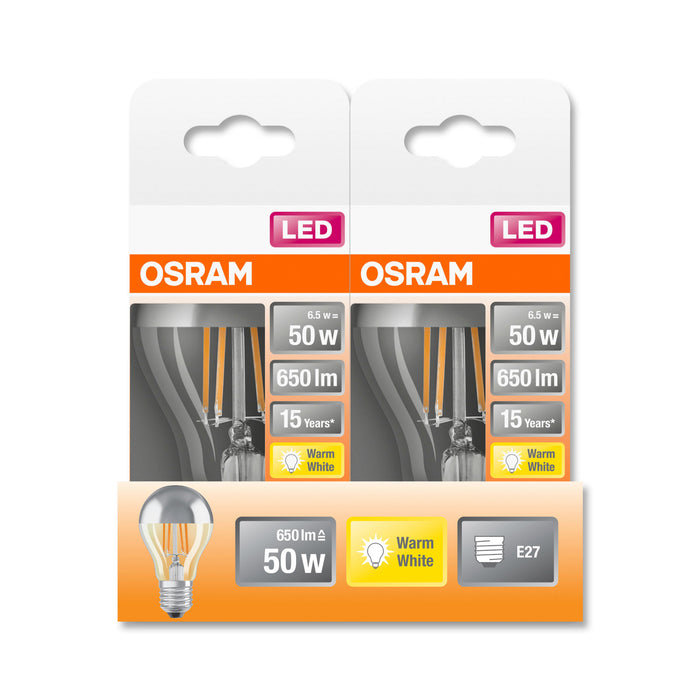 Osram LED STAR RETROFIT CLP 34 FIL Mirror silver non-dim 4W 827 E27 pic5