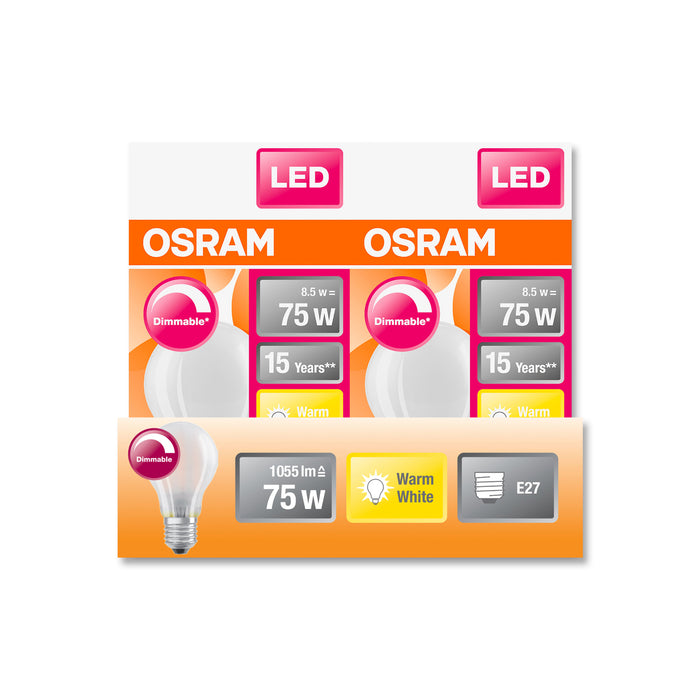 Osram LED SUPERSTAR  RETROFIT matt DIM CLA 75 8,5W 827 E27 pic3